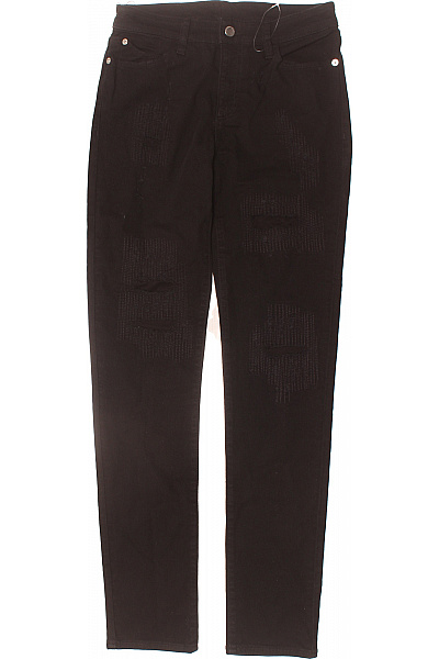 ARMANI Dámské černé Strečové Džíny Skinny Ripped S Dírami Vel. 27