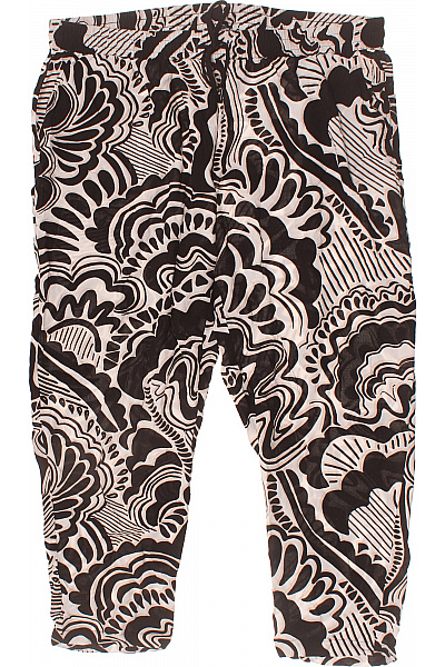 VIA APPIA DUE Dámské volnočasové kalhoty černo-bílé potisk volné s gumou v pase Vel. XL | VIA APPIA DUE | obrázek 2