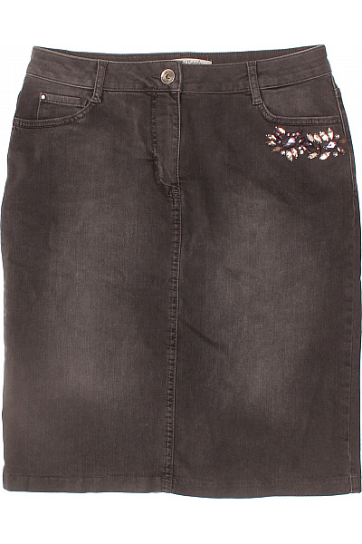 BETTY BARCLAY Bavlněná pouzdrová sukně tmavě šedá džínové ke kolenům s kapsami Velikost 36 | BETTY BARCLAY | obrázek 2