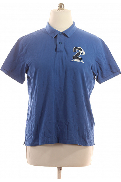 La Martina Pánské bavlněné modré polo tričko s krátkým rukávem a výšivkou Velikost xxl | La Martina | obrázek 2