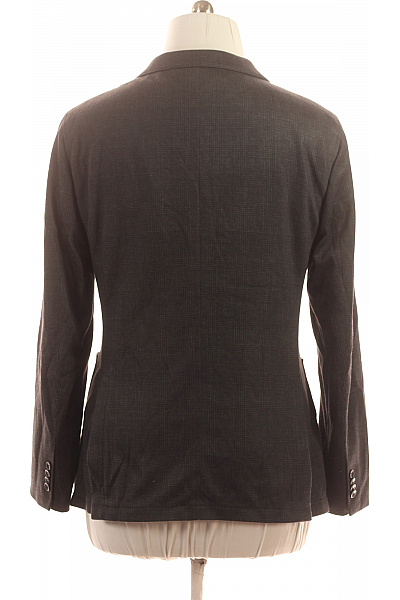 Duffel & Rums Pánské šedé polyesterové sako kárované ležérní na běžné nošení Vel. 52 | Duffel & Rums | obrázek 3