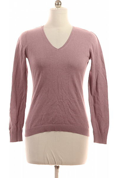 Esprit Dámský bavlněný pulovr růžový V-výstřih základní dlouhý rukáv Velikost l | Esprit | obrázek 2