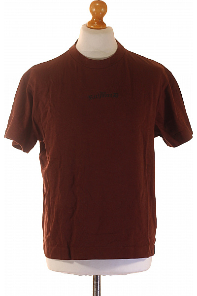 John Richmond Pánské hnědé tričko s krátkým rukávem a nápisem basic Vel. M | John Richmond | obrázek 2