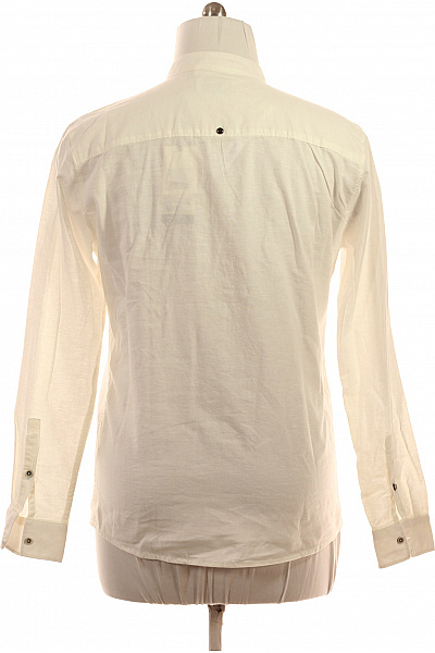 NO EXCESS Pánská bílá košile dlouhý rukáv se stojáčkem ležérní Vel. L | NO EXCESS | obrázek 3