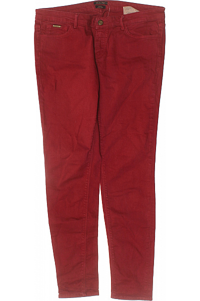 Massimo Dutti Dámské Bavlněné červené Strečové Skinny Džíny Velikost 42