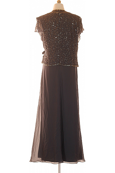 Jkara Dlouhé šedé polyesterové třpytivé večerní šaty zavinovací Velikost L | Jkara | obrázek 2