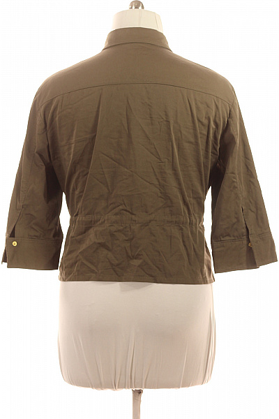 BETTY BARCLAY Khaki bavlněná vojenská bunda se stahováním crop ležérní Velikost 44 | BETTY BARCLAY | obrázek 3