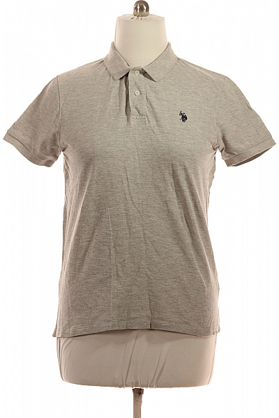 U.S.POLO ASSN. Polo Tričko šedé Krátký Rukáv S Výšivkou Velikost L
