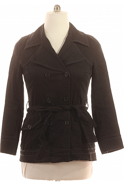 SOAKED Dámské bavlněné černé krátké vypasované dvouřadé s páskem sako na běžné nošení Vel. l | SOAKED | obrázek 2