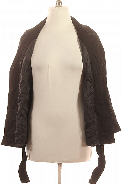 SOAKED Dámské bavlněné černé krátké vypasované dvouřadé s páskem sako na běžné nošení Vel. l | SOAKED | obrázek 4