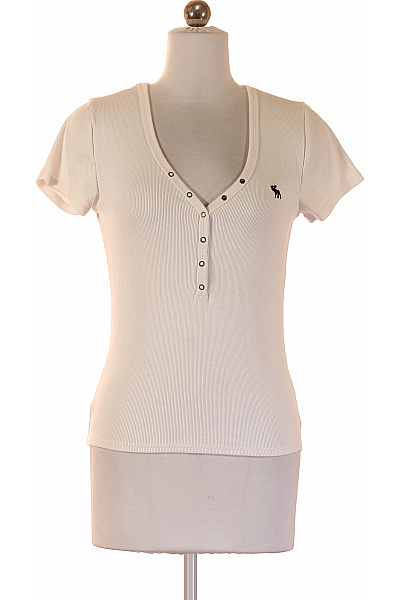 Abercrombie&Fitch Dámské tričko s krátkým rukávem a knoflíky bílé Vel. S | Abercrombie&Fitch | obrázek 2