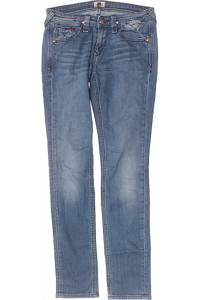 TOMMY HILFIGER Dámské Modré Džíny Strečové Slim Fit Seprané S Kapsami Velikost 27/32