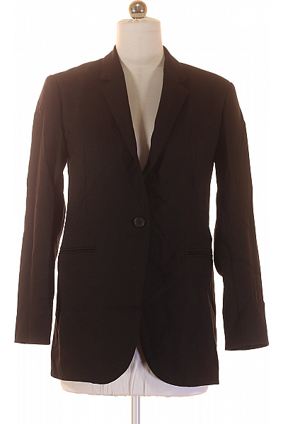 COS Dámské černé Sako Elegantní Business Jednořadé S Jedním Knoflíkem Prodloužené Velikost M