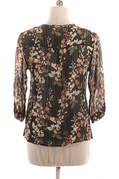 NILE Dámská viskózová halenka s dlouhým rukávem květinová pruhovaná volná Vel. m | NILE | obrázek 3