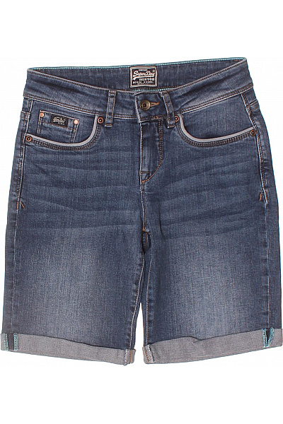 SUPERDRY Dámské modré riflové kraťasy s ohrnutými nohavicemi ležérní Vel. 26 | SUPERDRY | obrázek 2