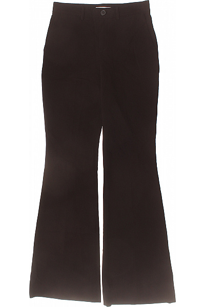 MANGO Dámské černé zvonové kalhoty s vysokým pasem elegantní Velikost 34 | MANGO | obrázek 2