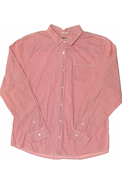 KENVELO Pánská košile dlouhý rukáv červená regular fit ležérní Vel. xxl | KENVELO | obrázek 2