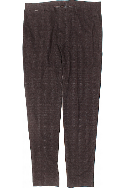 CINQUE Pánské Tmavě Hnědé Kostkované Společenské Oblekové Kalhoty Rovné Vel. 102