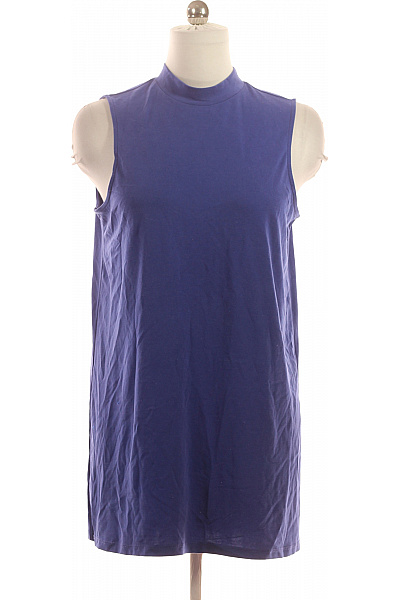 SUPERDRY Dámské modré basic tričko bez rukávů se stojáčkem prodloužené Velikost 42 | SUPERDRY | obrázek 2