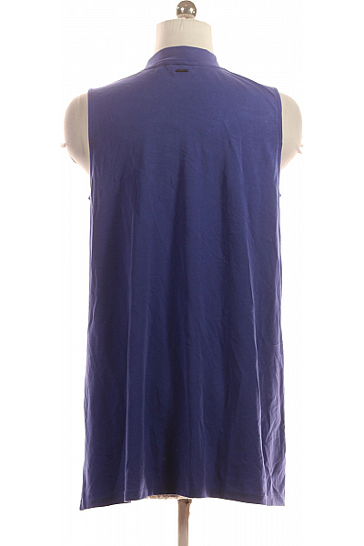 SUPERDRY Dámské modré basic tričko bez rukávů se stojáčkem prodloužené Velikost 42 | SUPERDRY | obrázek 3