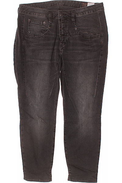 Herrlicher Dámské černé Seprané Strečové úzké Džíny S Kapsami Na Knoflíky Vel. 31