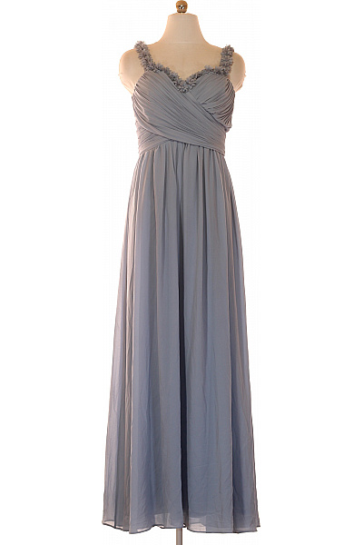 kraimod Dlouhé společenské šaty na ramínka šifonové modré elegantní Velikost S | kraimod | obrázek 2