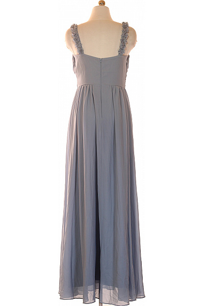 kraimod Dlouhé společenské šaty na ramínka šifonové modré elegantní Velikost S | kraimod | obrázek 3