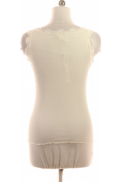 Rosemunde Dámské hedvábné žebrované tílko bílé krajka basic Vel. l | Rosemunde | obrázek 2