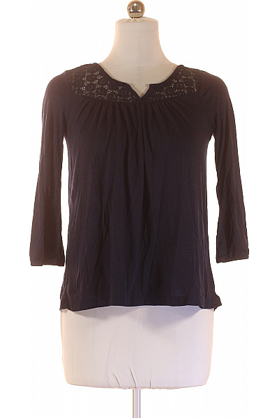 Gina Dámské viskózové tričko tmavě modré s krajkou dlouhý rukáv Vel. 38 | Gina | obrázek 2