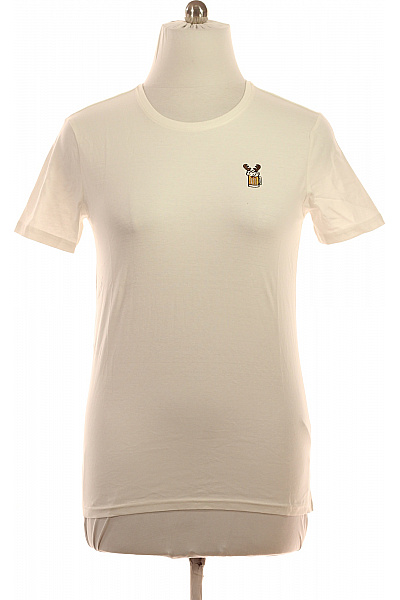 Sublevel Bílé tričko s krátkým rukávem a výšivkou sobího pivního hrnku Vel. M | Sublevel | obrázek 2