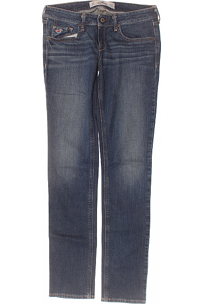 Hollister Dámské Modré Džíny Strečové Rovné Seprané S Kapsami Vel. 26