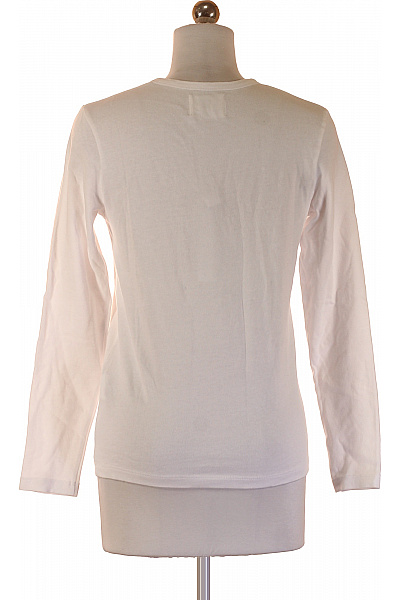 Dámské tričko s dlouhým rukávem bílé jednobarevné basic Velikost xs | Unimoda | obrázek 2