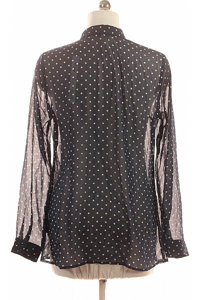 Guess Dámská polyesterová průhledná černobílá puntíkovaná košile s dlouhým rukávem elegantní Vel. l | Guess | obrázek 2