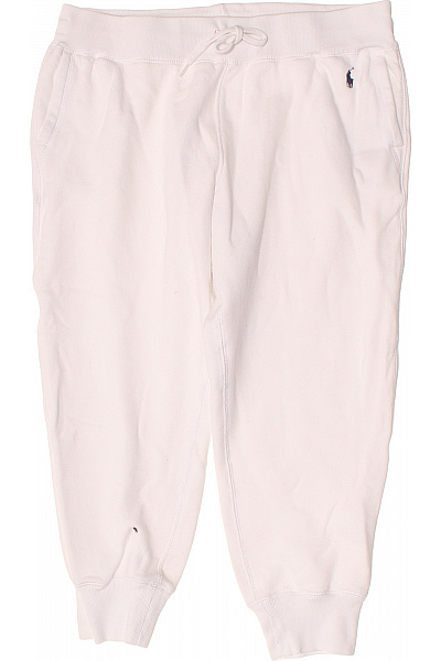 Ralph Lauren Dámské Bavlněné 3/4 Tepláky S Kapsami Pohodlné Volnočasové Bílé Velikost L