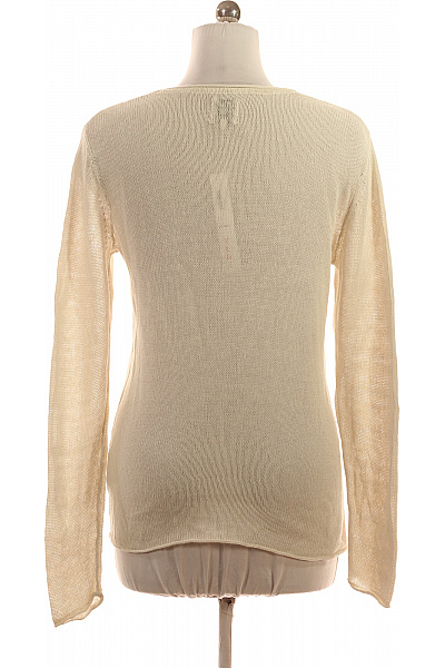 PREMIUM Dámský lněný svetr béžový pletený lehký basic přes hlavu Vel. m | PREMIUM | obrázek 3