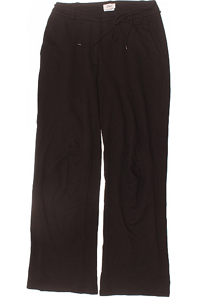 s.OLIVER Dámské černé rovné kalhoty s pružným pasem a mašlí Velikost 36 | s.OLIVER | obrázek 2