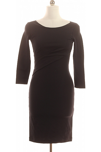ARMANI Dámské Viskózové Pouzdrové černé Jednoduché Upnuté šaty S Dlouhým Rukávem Velikost 38