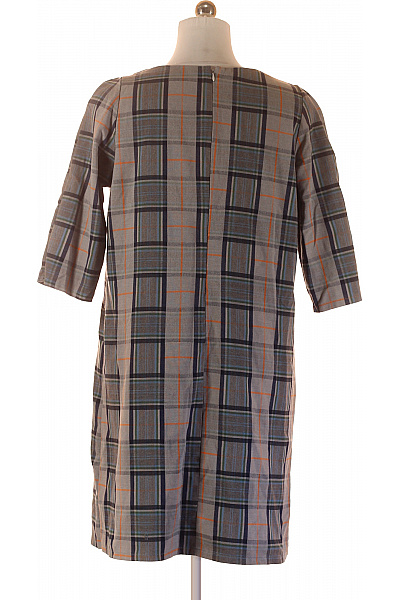 Šedé kostkované letní šaty retro rovné tunikové denní Vel. XL | Unimoda | obrázek 3