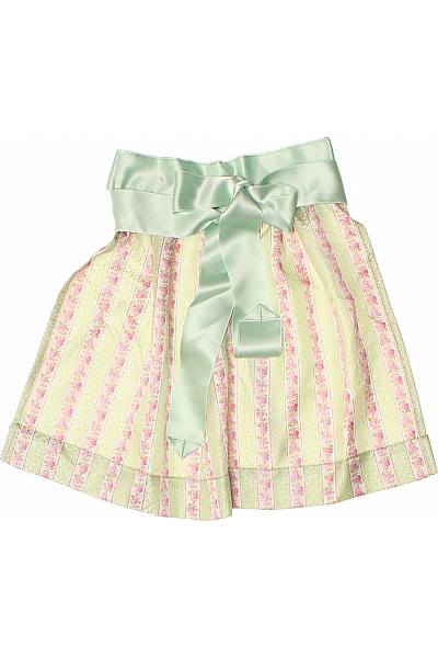 Dětská Dirndl Sukně Světlezelená Růžová Květovaná Pruhovaná Saténová Slavnostní Velikost 98 cm | Unimoda | obrázek 2