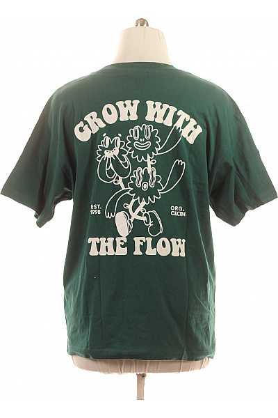 Sublevel Dámské bavlněné zelené tričko s krátkým rukávem a potiskem Vel. XL | Sublevel | obrázek 3