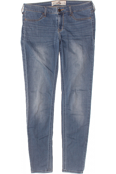 Hollister Dámské Bavlněné Modré Džíny Strečové Skinny Seprané úzké Velikost 28