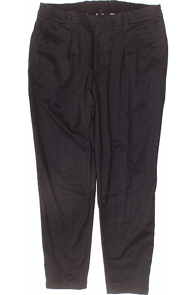 BALDESSARINI Pánské Polyesterové Kalhoty Tmavě Šedé Pruhované Ležérní Rovné S Puky Velikost 33/30