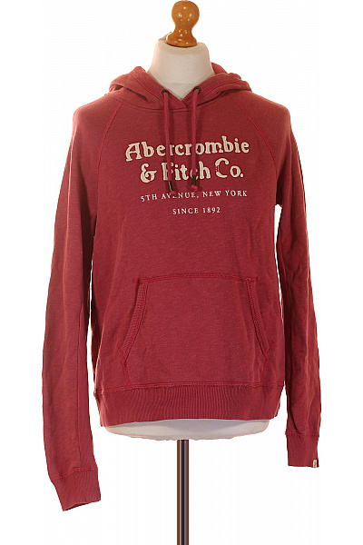 Abercrombie&Fitch Dámská bavlněná červená mikina s kapucí a klokaní kapsou streetwear Vel. l | Abercrombie&Fitch | obrázek 2