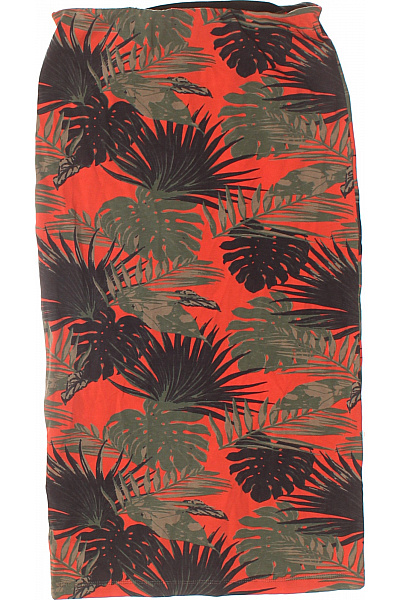 SUPERDRY Dámská bavlněná sukně oranžová s tropickým vzorem rovná letní Vel. XS | SUPERDRY | obrázek 3