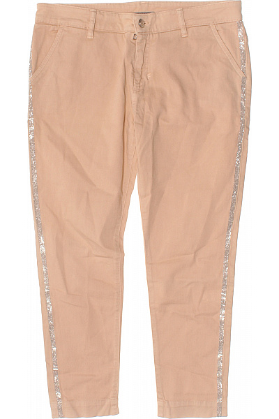 pinko Dámské bavlněné kalhoty béžové s lampasem volné ležérní jarní Velikost 30 | pinko | obrázek 2