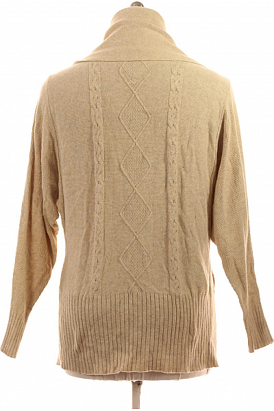 TOMMY HILFIGER Dámský Béžový Pletený Kardigan Zavinovací Volný Podzimní Elegantní Žebrovaný Vel. XL | TOMMY HILFIGER | obrázek 2