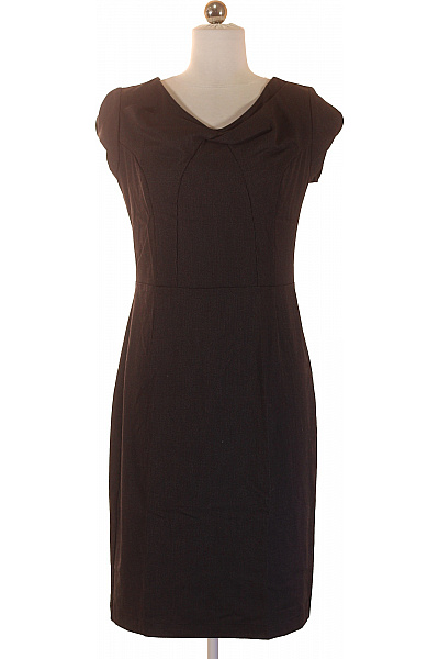 Reiss Černé Pouzdrové šaty Krátký Rukáv Elegantní Business Jednoduché Ke Kolenům Velikost L