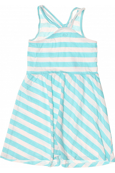 Canda Dívčí šaty letní pruhované modrobílé áčkový střih Velikost 116 | Canda | obrázek 3