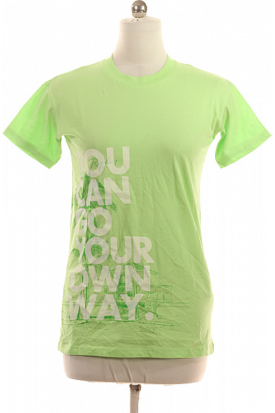 REPLAY Dámské Bavlněné Zelené Tričko S Krátkým Rukávem A Nápisem Plážové Velikost M