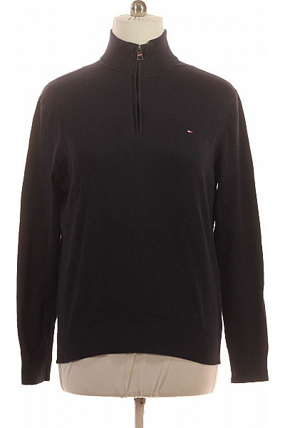 TOMMY HILFIGER Pánský tmavě modrý svetr se stojáčkem na zip elegantní Velikost xxl | TOMMY HILFIGER | obrázek 2